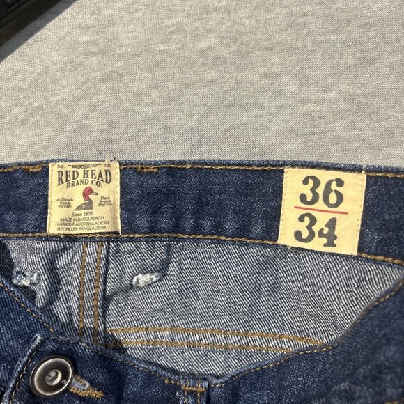 Mens Redhead Jeans Straight Leg Size 36 x 34 Regular Fit Denim Dark Blue Pants - Picture 2 of 2